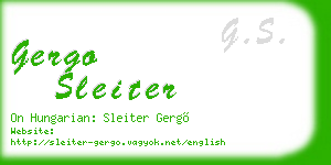 gergo sleiter business card